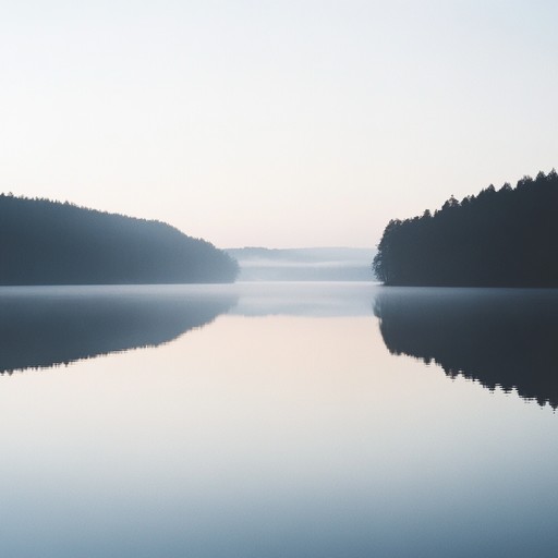 Evoke the peaceful serenity of a secluded mountain lake as the first light of dawn breaks, making the water shimmer with an almost ethereal quality. The slow, flowing melodies should mirror the gentle ripples on the lake's surface, creating a sense of deep relaxation and connection to nature.