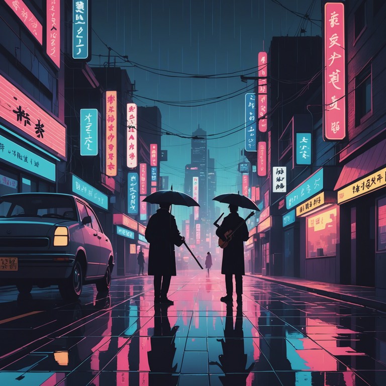 Imagine floating through a luminous, animated tokyo, where traditional meets the future in a sound kaleidoscope. The music captures the spirit of japan's electric dreamscape, driven by the twangs of a shamisen amidst an electropop rush.