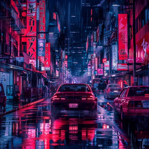 Slow, heavy beats and deep, distorted 808 basslines create an ominous, dystopian atmosphere. Eerie synth pads and glitchy, futuristic sound effects add to the dark, unsettling vibe, evoking images of neon-lit alleyways and rain-soaked streets. The track gradually builds in intensity, with hard-hitting percussion and aggressive, industrial-influenced rhythms driving the song forward