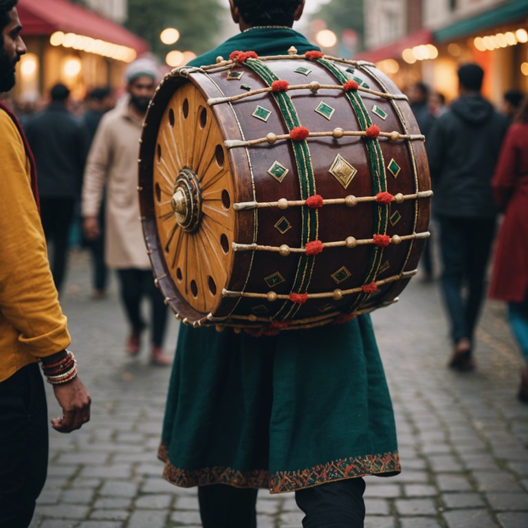 Capturing the essence of celebration while delving deep into the sadness that stems from separation, this piece uses traditional bhangra beats processed through a modern lens to express complex emotional narratives.