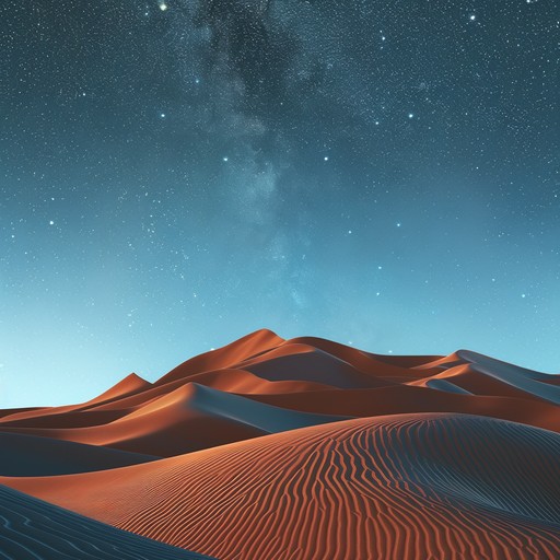 An ethereal instrumental journey combining traditional middle eastern instruments with cosmic synthesizers, creating an otherworldly soundscape that transports listeners through vast desert expanses and into the starry cosmos