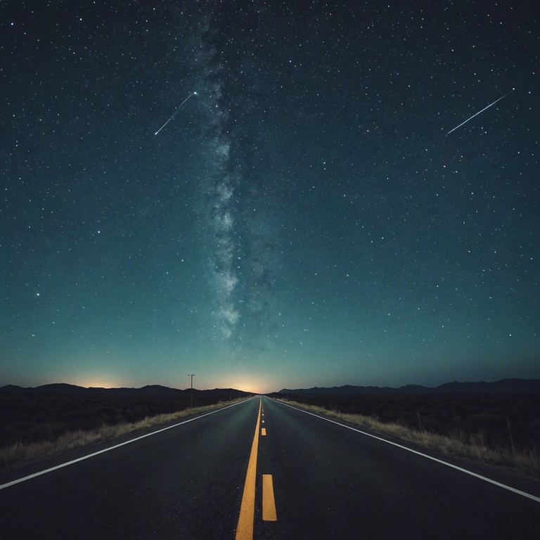 This composition combines the nostalgia of a midnight ride through desert plains with the soulful essence of country music. The acoustic guitar carries the melody, brilliantly encapsulating the vast, open road under a starlit sky.