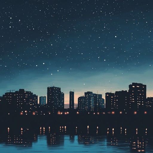 A calming fusion of r&b and hip hop elements, embodying a serene cityscape after dusk.