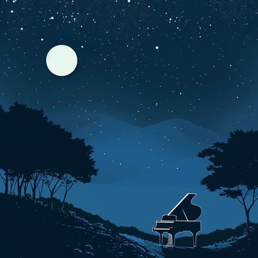 A tender piano composition invoking peace and reflection, masterfully intertwining gentle melodies and lush harmonies. The music takes listeners on an emotional journey through introspection and elegant serenity, painting a picture of a tranquil, moonlit evening.