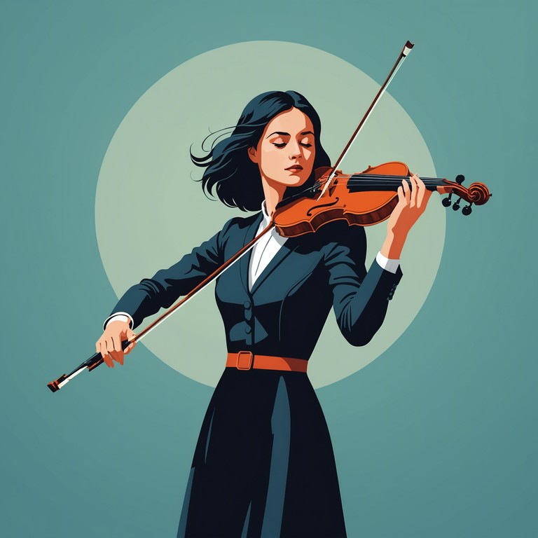 A virtuoso violinist plays with a fiery passion that communicates powerful emotions, accentuated by the dramatic fluctuations in tempo and dynamics, creating a compelling auditory experience.