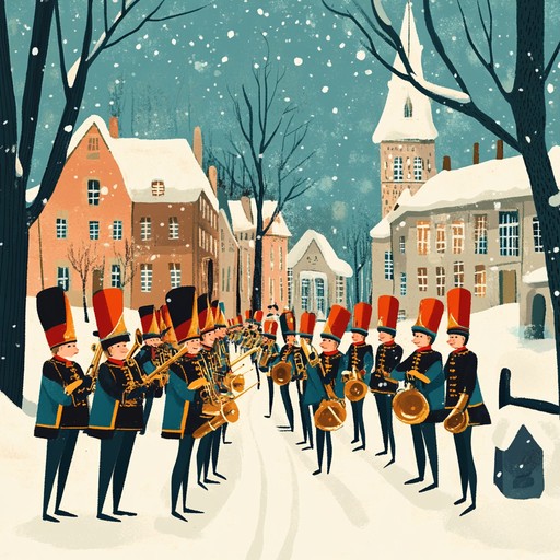 A majestic marching tune that celebrates a victorious holiday season, combining festive carols and powerful marching rhythms to evoke the spirit of triumph and joy.