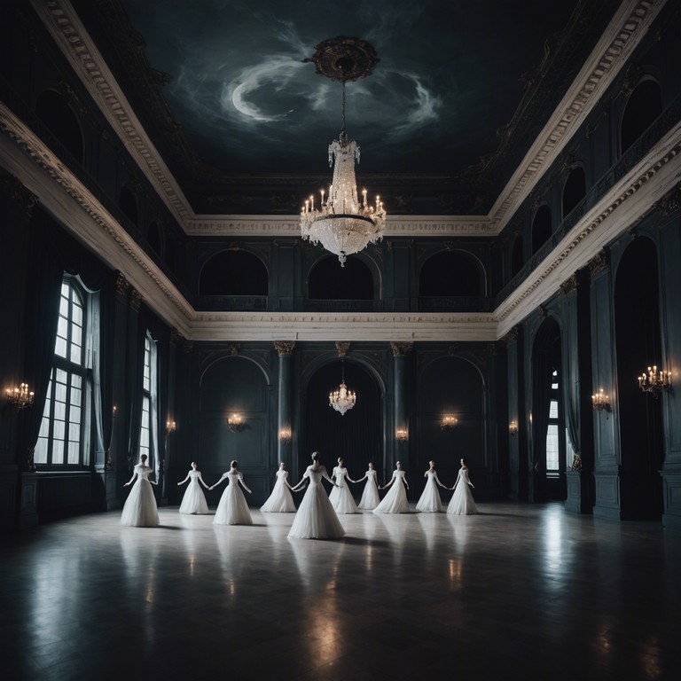 Imagine a haunted ballroom where translucent figures glide gracefully under a silvery moon, with melodious, swinging tunes echoing through the chilly air. The swing rhythms mesh with spooky undertones, creating an enchanting yet eerie musical experience