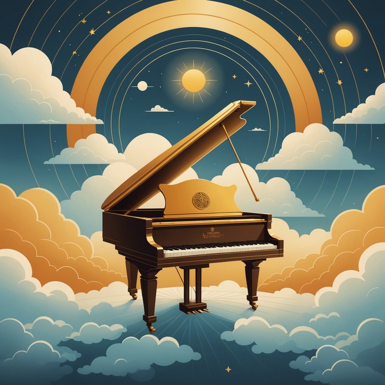 A transcendent musical journey through the elegant and sophisticated textures of the baroque period, guided by the rich and intricate melodies of a solo harpsichord. The piece captures the essence of a euphoric ascent to a celestial realm, melding traditional baroque intricacies with a vibrant, uplifting atmosphere.