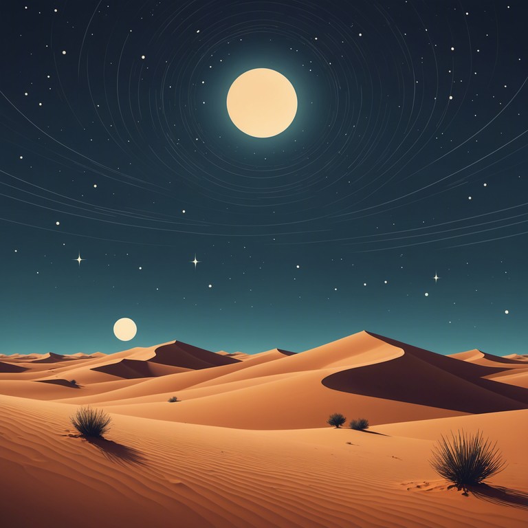 In this track, layers of sound unfold like the undulating dunes of a vast, enigmatic desert. Traditional middle eastern instruments craft a rich tapestry evoking ancient stories and the profound mystery of the desert expanse. The composition weaves through a dynamic landscape, mirroring both the tranquility and the sudden storms that define desert life.