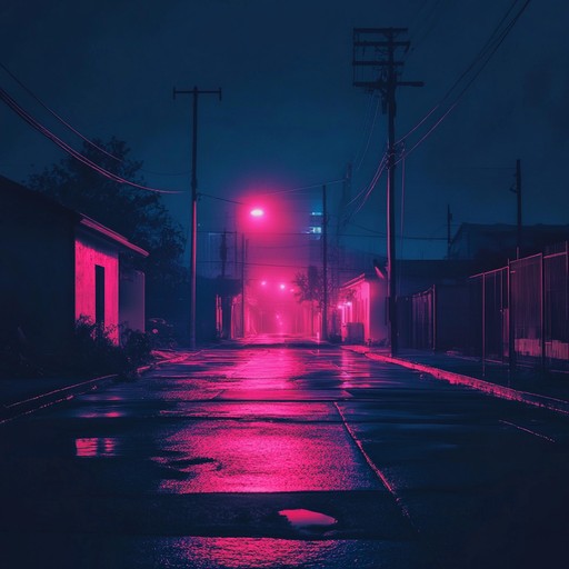 An eerie blend of new wave and synthwave, featuring dark melodic synth lines intertwined with menacing rhythms and a sense of lurking danger.