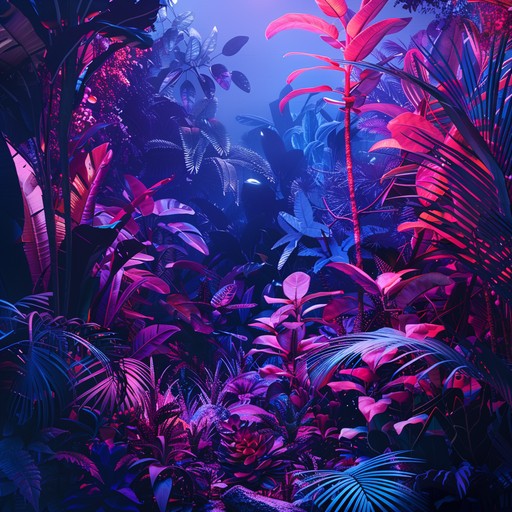 This vibrant experimental instrumental features unpredictable, pulsating jungle beats combined with electronic elements, creating an electrifying soundscape. It takes listeners on a wild auditory journey through an imagined neon lit jungle, blending organic percussion with futuristic synths to keep the energy high.