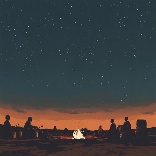 This instrumental piece weaves together traditional tribal rhythms and melodies to create a heartwarming atmosphere that evokes feelings of unity, ancestral connections, and communal harmony. The music builds gently, layering indigenous percussions and flutes to transport listeners to a serene tribal gathering under starlit skies.