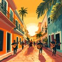 upbeat bossa nova with funky rhythms and groovy melodies.