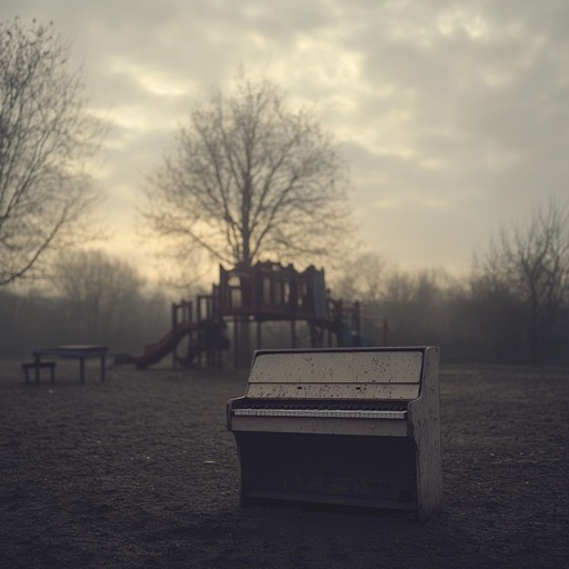 A melancholic instrumental piece merging the innocence of a toy piano with somber tones, evoking the bittersweet memories of lost childhood. Through a novel approach, simple melodies interweave with eerie, nostalgic elements, creating a unique and deeply emotional experience.