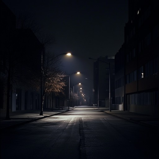 An instrumental grime track that builds suspense with stark beats and eerie synths, reflecting the tense atmosphere of urban nights. Driving rhythms and haunting melodies evoke images of shadowy alleys and the pulse of the city after dark.