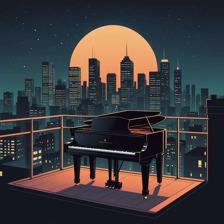 Amid the backdrop of a bustling city at night, the single, resonant sound of a piano captures the subtle interplay of shadow and light on the concrete. As the melody progresses, it takes on a rough, textured quality, like the urban landscape it echoes, offering a modern homage to the vibrant grit of city life.