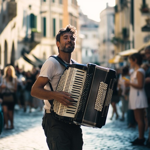 An energetic instrumental polka showcasing spirited accordion melodies that bring to life the vibrant atmosphere of traditional polish street celebrations. The music conveys joy and excitement, encouraging listeners to join in the dance under the open sky.