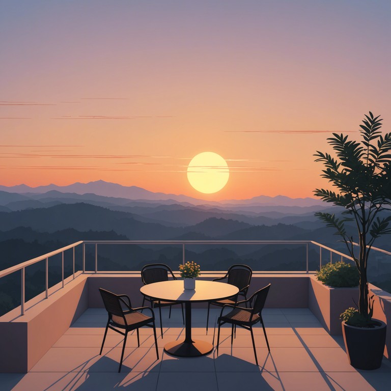 A soft, soothing instrumental piece perfect for enjoying a peaceful sunrise on a terrace. Delicate guitar melodies intertwine with subtle, ambient synth pads, creating a tranquil atmosphere. The music evokes feelings of warmth, serenity, and a gentle awakening to a new day.