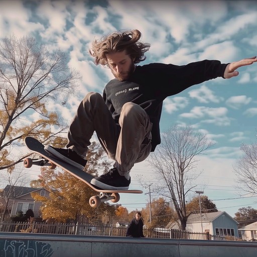 Energetic and intense skateboarding music featuring distorted electric guitars, pounding drums, and a rebellious attitude. Perfect for adrenaline-fueled skate sessions and high-speed tricks.