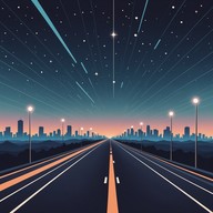 soothing night time drive with synthesizer melodies