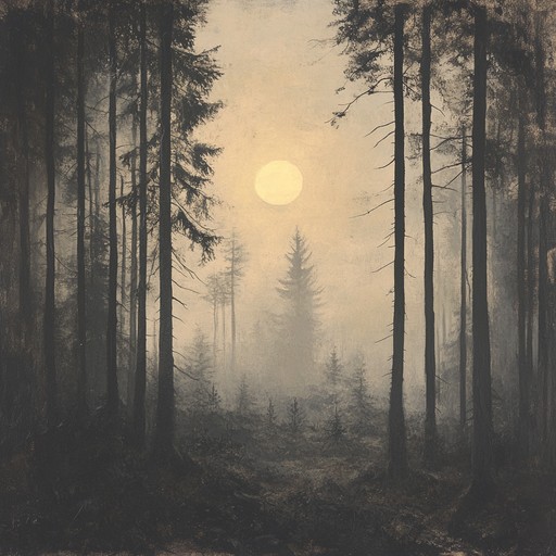 In this alternative version, the music reflects the same themes but focuses on the enchanting echoes of guitar strings that resonate softly amongst ancient trees, creating a sense of depth and wonder in the forest atmosphere.