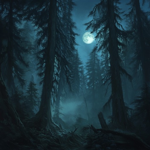 Enter a shadowy realm where ancient trees whisper secrets through a haunting melody. The track unfolds gradually, each note intertwined with the rustle of leaves and the distant call of nocturnal creatures, creating a mesmerizing, eerie atmosphere.