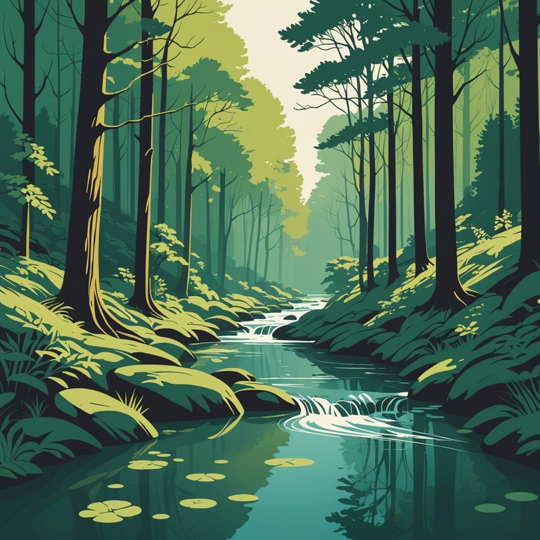 This instrumental track mirrors a serene stream, gently meandering through a peaceful forest. The song evokes the calming presence of nature’s soft whispers, allowing listeners to unwind and find solace in its tranquil embrace.