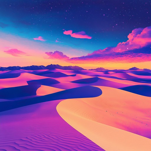 An immersive, trippy rock track featuring ethereal guitar riffs and desert inspired soundscapes, capturing the sensation of a hallucinatory journey through vast, arid lands. Echoing melodies and reverb drenched tones create a surreal atmosphere, enhanced by subtle rhythm changes and ambient effects.