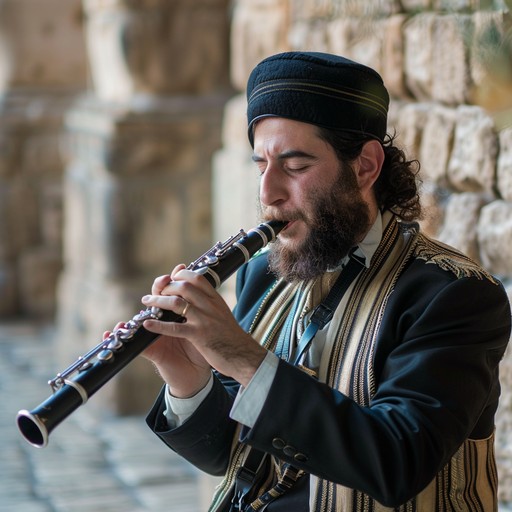 A grand instrumental piece blending traditional jewish melodies with modern orchestral arrangements, evoking a sense of heroism and cultural pride. The composition features klezmer inspired clarinet solos, robust string sections, and powerful brass to create an epic and dynamic soundscape.