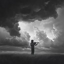 dynamic violin accents a countryside storm's raw intensity