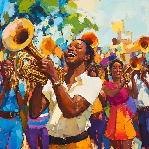 The song opens with an explosion of vibrant brass instruments, guiding listeners into the heart of an epic carnival scene. Pulsating percussion layers create an intoxicating rhythm that demands attention, while intricate melodic lines from woodwinds and strings synthesize the jubilant atmosphere. This piece is a celebration of life, capturing the essence of carnival magic through powerful crescendos and euphoric choruses that leave the audience in awe.