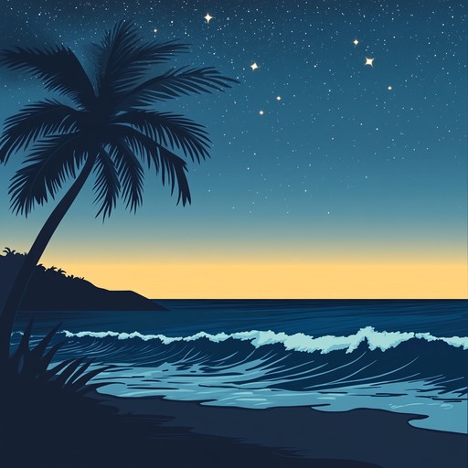 A groovy instrumental reggae piece featuring smooth guitar melodies and rhythmic beats, embodying the calming essence of waves lapping against the shore in the evening.