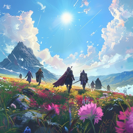 Experience an uplifting orchestral adventure where brave heroes march forward under a sunlit sky. Dynamic strings lead a symphony, complemented by grandiose brass and thrilling percussion. Perfect for cinematic scenes of triumph and inspiration, creating an atmosphere of unwavering determination and epic grandeur.