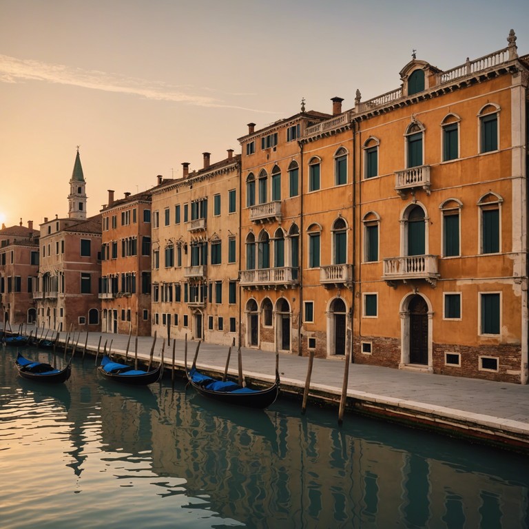 Imagine the sunrise shedding golden light over venice, reflected in shimmering waters, complemented by the accordion's peaceful strains, drawing a picture of both anticipation and calm as the day begins. The music serves as a serene greeting to the possibilities each new dawn brings.