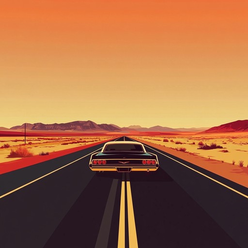 A nostalgic journey through dusty highways and starlit skies, this track combines robust guitar riffs with soulful country vocals, capturing the essence of an american road trip. The music evokes the feeling of driving down a desert road as twilight casts long shadows and the first stars appear.