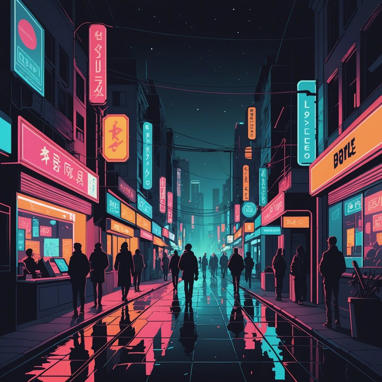 Navigate through a vivid electropop soundscape where each note and beat is a burst of color against the night. The song’s structure, built on layers of synths and an upbeat rhythm, captures the essence of adventure and the unpredictable nature of city life at night. The ultimate soundtrack for exploring the infinite possibilities hidden in the dark.