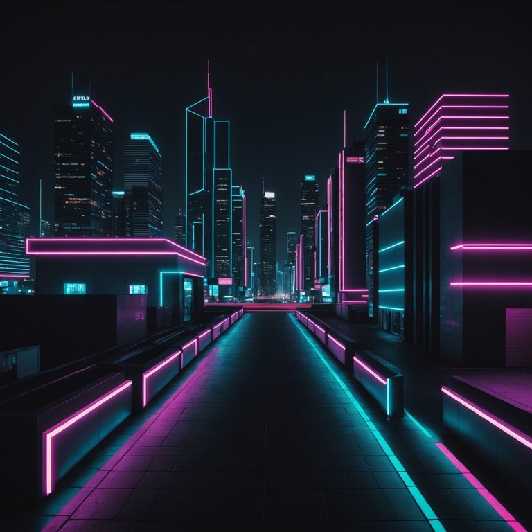 A thrilling instrumental track that utilizes a vivid mix of rapidly moving beats and deep, pulsating bass lines intertwined with high pitched, swirling synthesizer patterns to evoke a sensation of a high speed chase through a neon lit urban landscape at night. Emulating the energy of a cyberpunk cityscape, the composition combines elements of mystery and urgency, making it an exhilarating auditory experience.