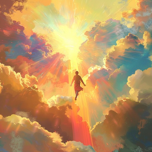 Similar in theme, this alternative version focuses more on the gentle rise, mimicking the lifting of spirits towards enlightenment. It starts with a subtle, whisper like melody that progressively fills with warmth and vibrance, reflecting a soul's journey towards spiritual awakening within a beautifully animated landscape.