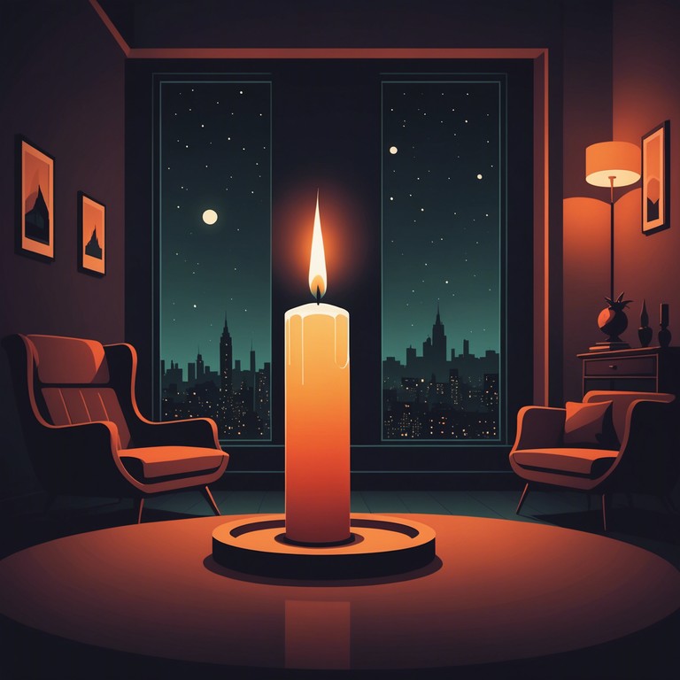 The alternative version of this piece captures a more intimate essence of torch lounge, emphasizing a deeper, serene connection within a bustling yet cosy night setting.