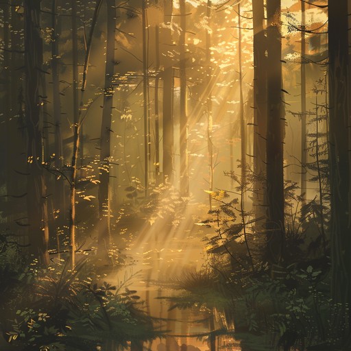 A peaceful folk rock piece featuring an acoustic guitar, evoking the tranquility of a sunlit forest. The soothing melodies interplay with subtle sounds of nature like rustling leaves and distant birdsong, creating a serene and idyllic atmosphere.