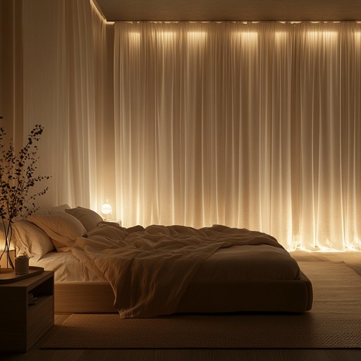 This tranquil bedroom piece weaves gentle synths and subtle guitar notes into a calming soundscape, perfect for late night relaxation. Lush, analog sounds add warmth, creating a deeply peaceful and introspective atmosphere for unwinding