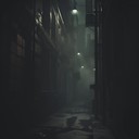 mysterious, moody soundscape with urban nighttime ambiance