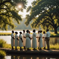 echoes of spiritual depth, surrounded by delta landscapes