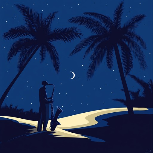 An enchanting blend where smooth jazz saxophone dances over middle eastern percussive rhythms, inviting listeners on an evocative night time journey across desert landscapes under a glowing moon.