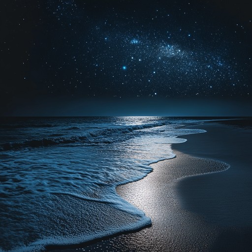 As the moon rises, its silver light dances on the water’s surface, accompanied by the soft strums of bossa nova guitar, evoking feelings of tranquility and deep connection with nature.