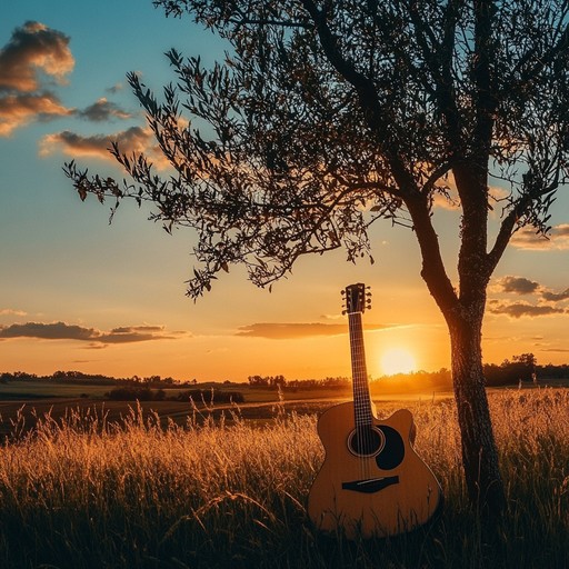 A gentle and relaxing instrumental composition inspired by the peacefulness of rural brazil, featuring soothing acoustic guitar tunes that paint a picture of a serene countryside during sunset.