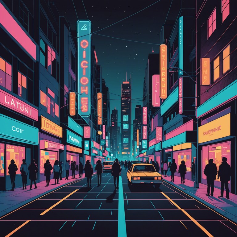 A pop track that embodies the vibrant buzz of a bustling cityscape at night, with high energy and infectious smiles all around. Using the synthesizer to meld traditional pop rhythms with futuristic soundscapes, this piece captures the essence of urban excitement and nightlife sparkle.