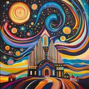 gospel organ with psychedelic touch evoking deep spirituality