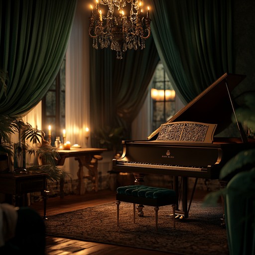 A relaxing instrumental combining gentle piano with the intimate ambiance of cabaret, evoking warmth and nostalgia, transporting the listener to a cozy, candlelit lounge where melodies drift softly.