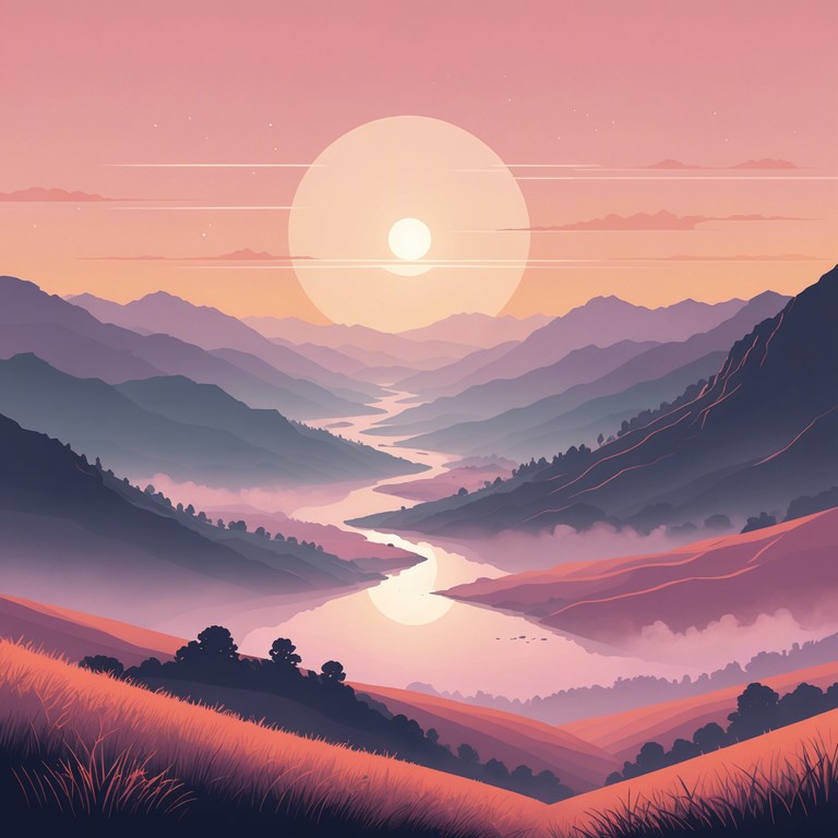 The track starts with a gentle embrace of soft, rippling notes from a harp that evoke the feel of a serene sunrise peeking over a lush valley. The melody progresses, interweaving magical undertones that suggest a landscape waking to the light of a new day, filling the listener with a sense of hope and enchantment.